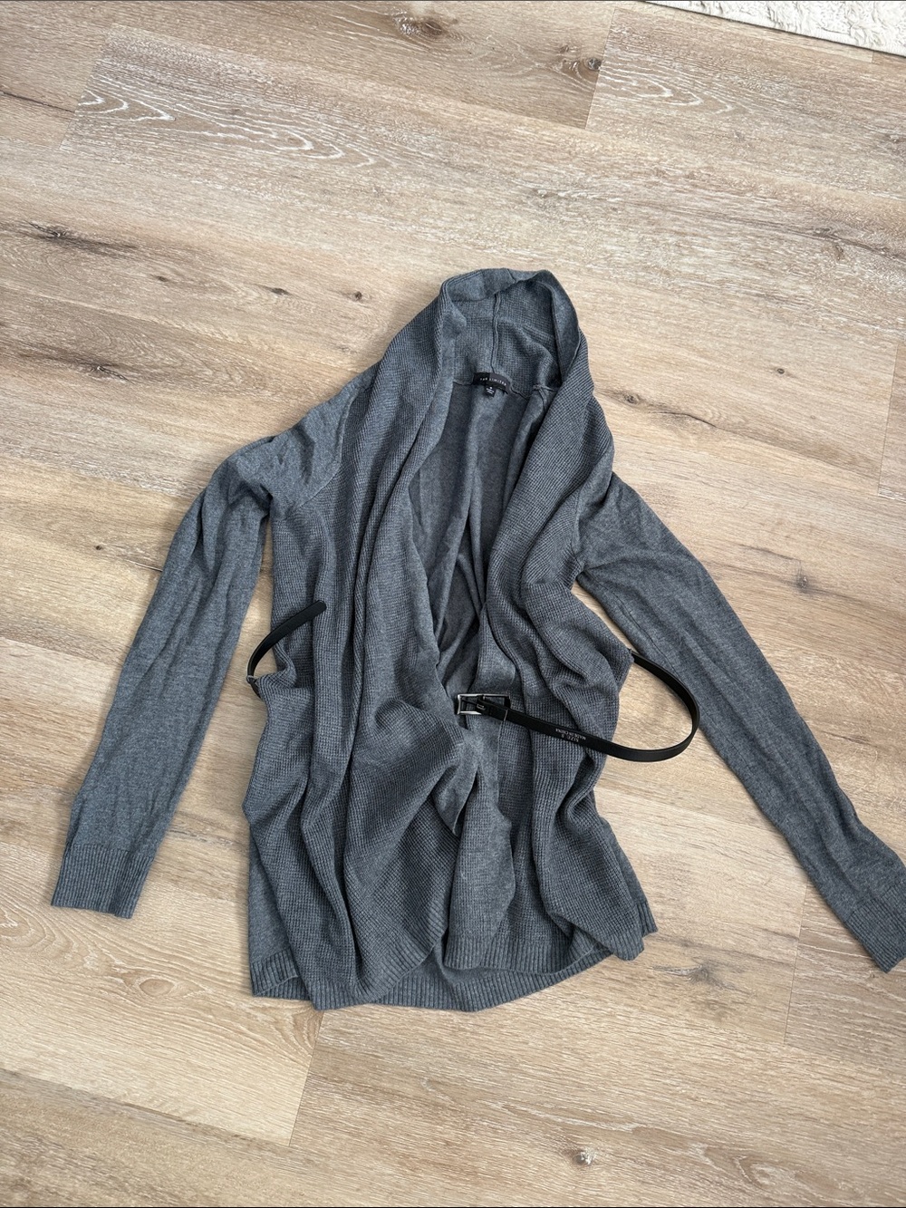 The Limited Draped Open-Front Cardigan Sweater in Gray